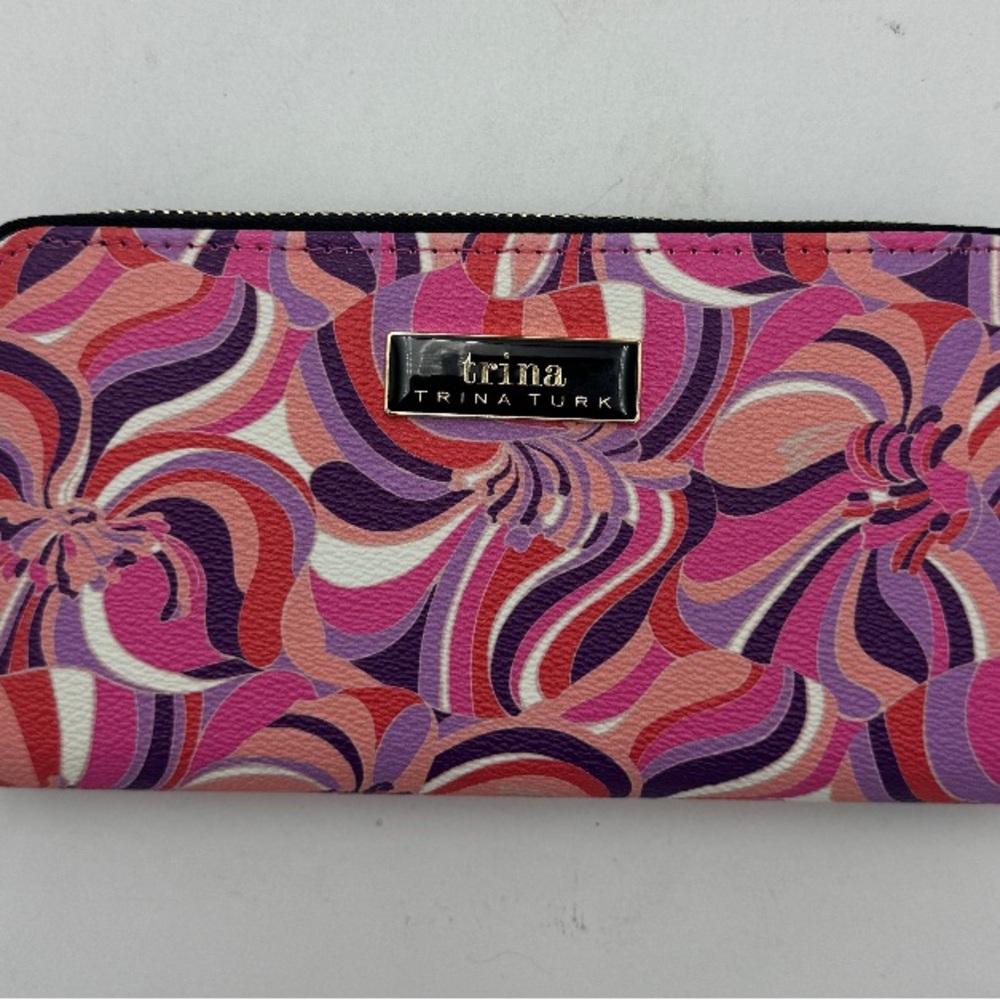 Trina Turk Vibrant Swirl Wallet in Pink and Purple